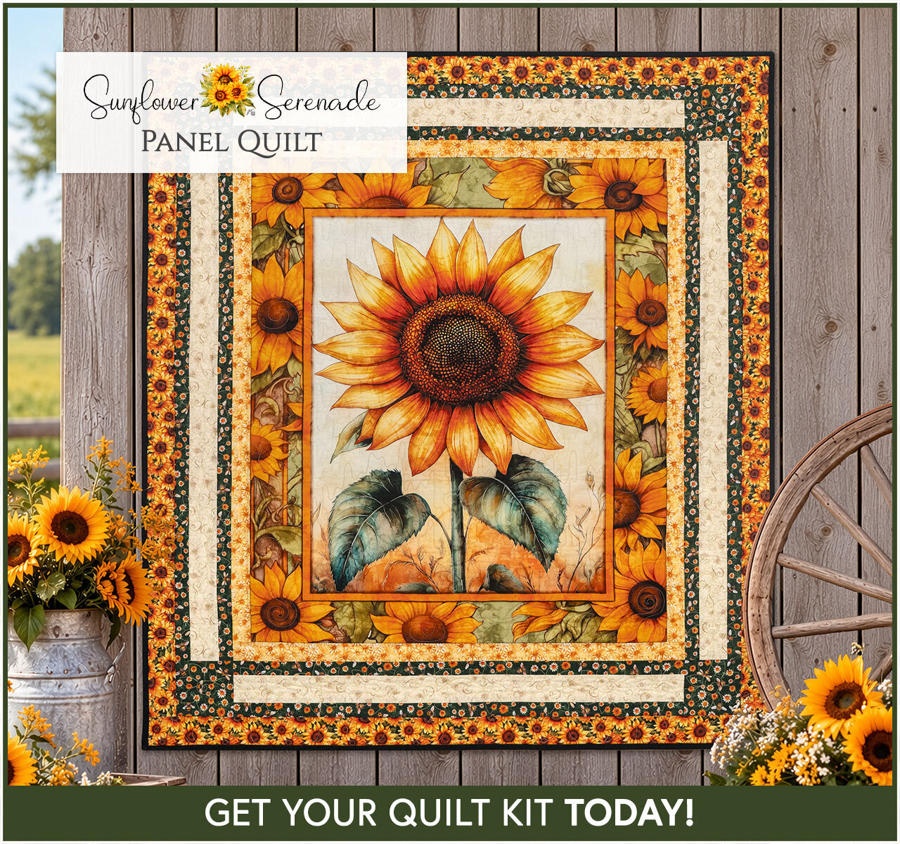 Sunflower Serenade Panel Quilt Kit