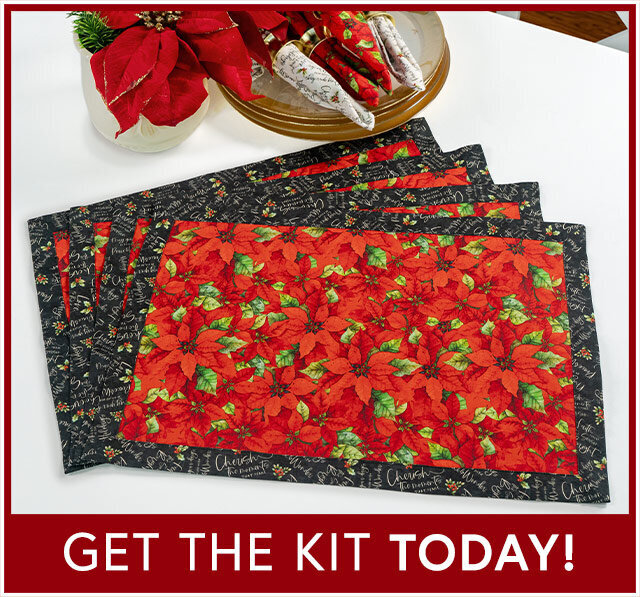 Self-Binding Placemats Kit - Poinsettia Radiance