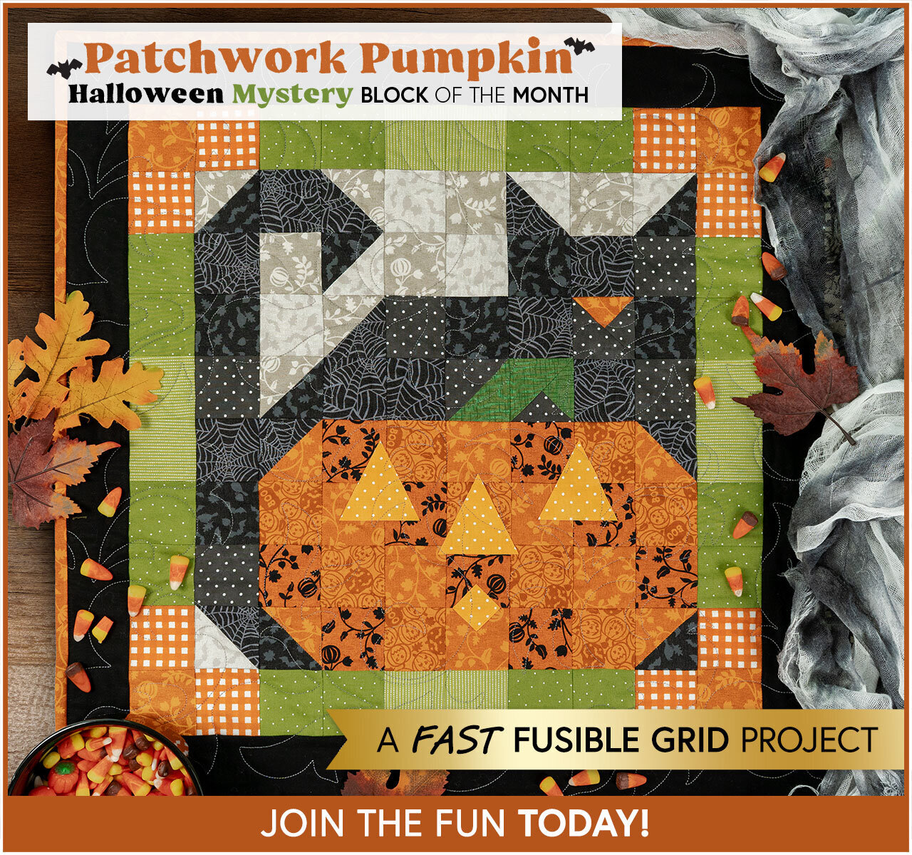 Patchwork Pumpkin Halloween Mystery BOM