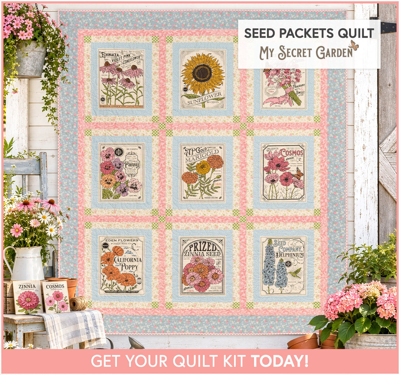 Seed Packets Quilt Kit