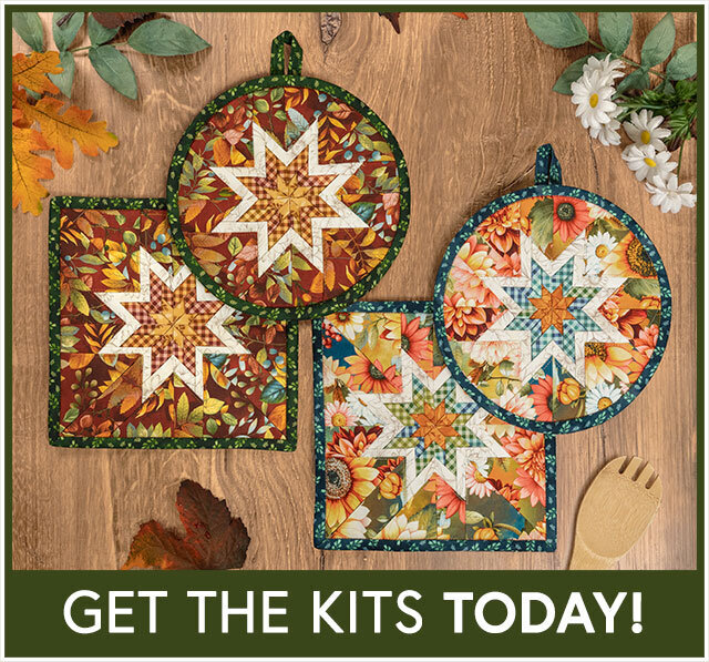 Folded Star Hot Pad Kits - Baskets of Autumn Blessings - Round OR Square