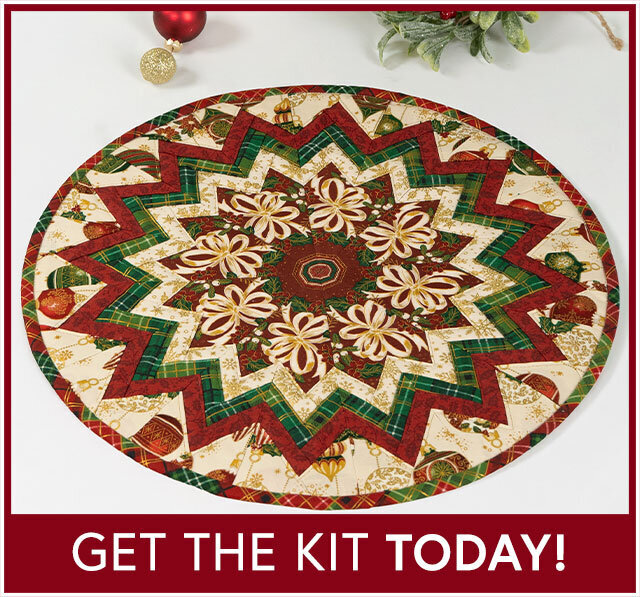 Point of View Kaleidoscope Folded Star Hot Pads - Poinsettias at Christmas