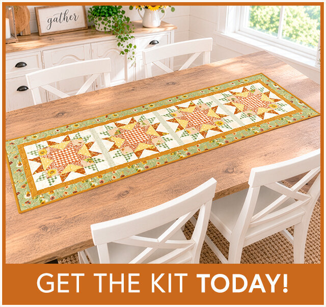 Fancy Star Table Runner Kit - Sunflower Whispers