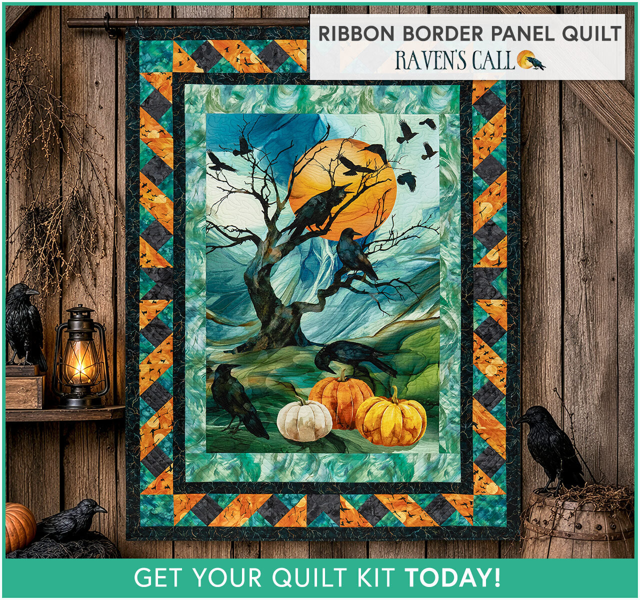 Ribbon Border Panel Quilt Kit - Raven's Call