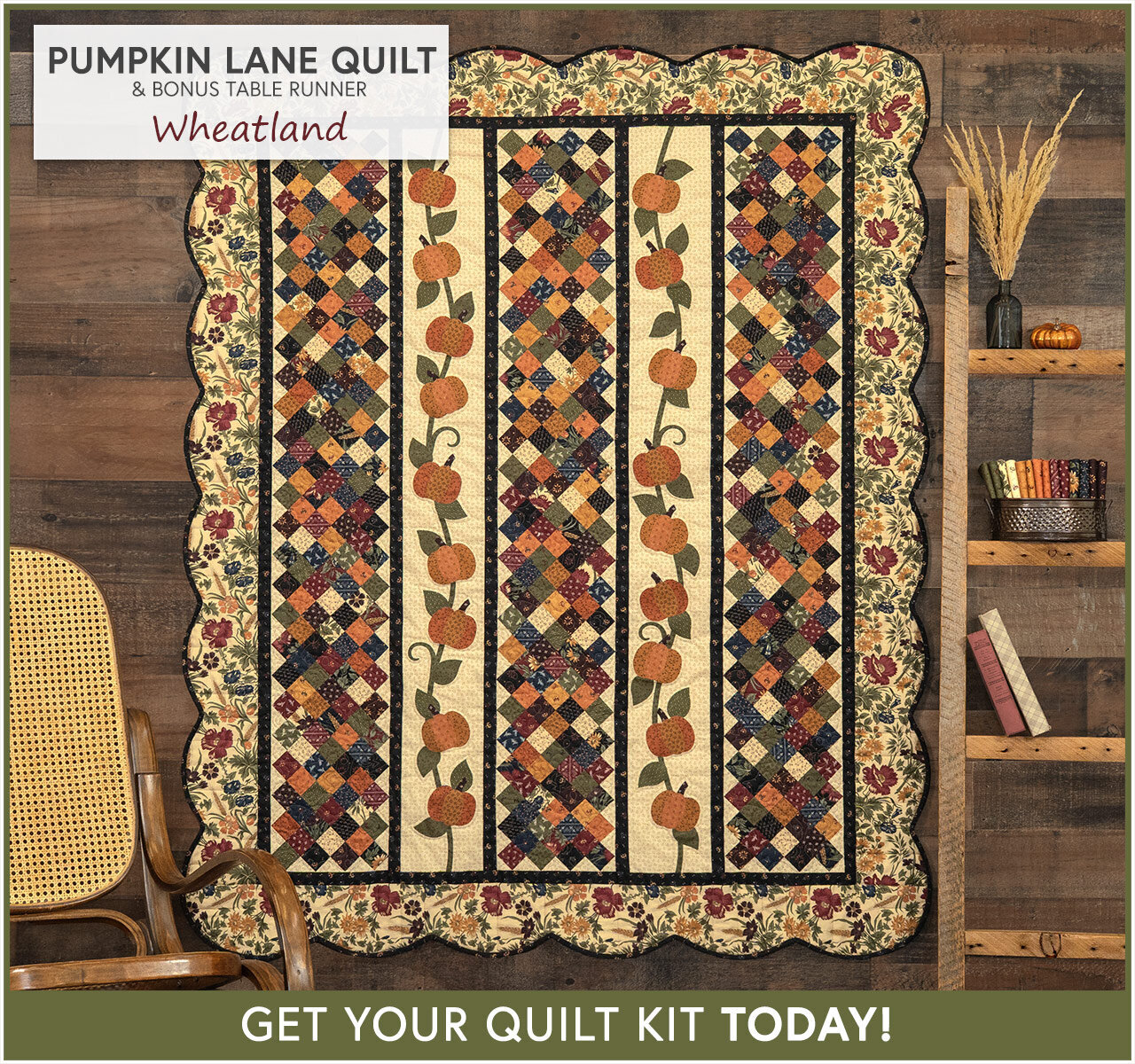 Pumpkin Lane Quilt Kit - Wheatland