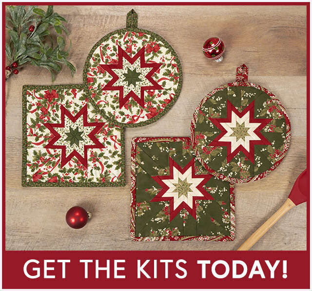 Folded Star Hot Pad Kit - Candlelight Christmas - Round OR Square