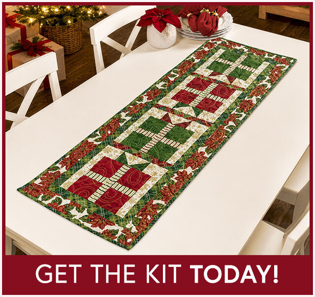 A Gift For You Table Runner - Poinsettias at Christmas