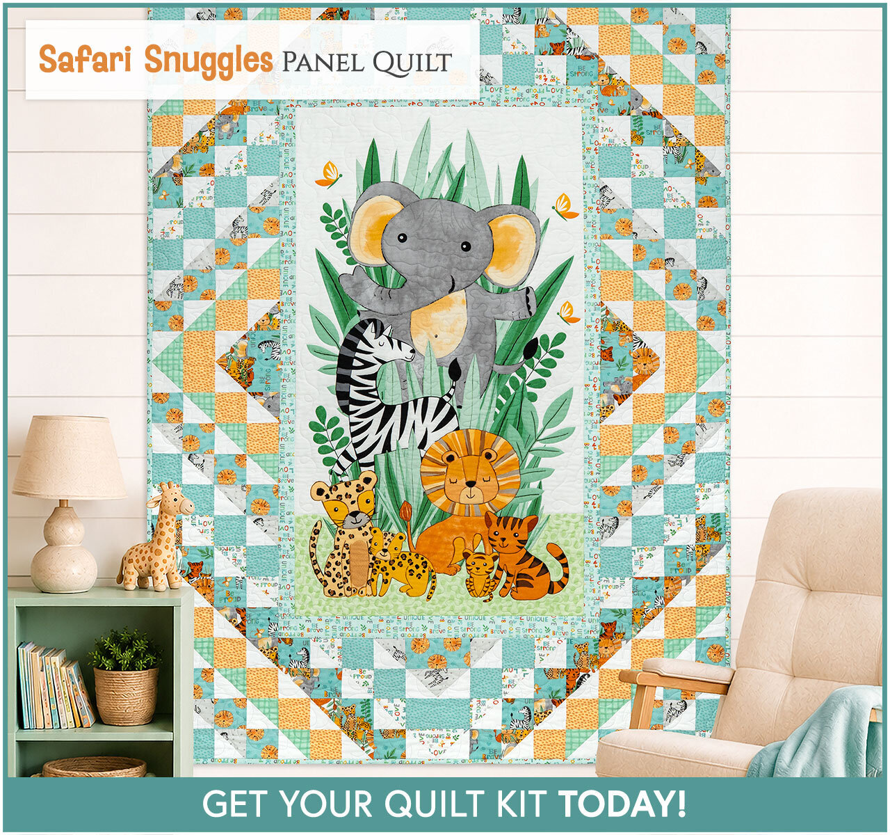 Safari Snuggles Panel Quilt Kit