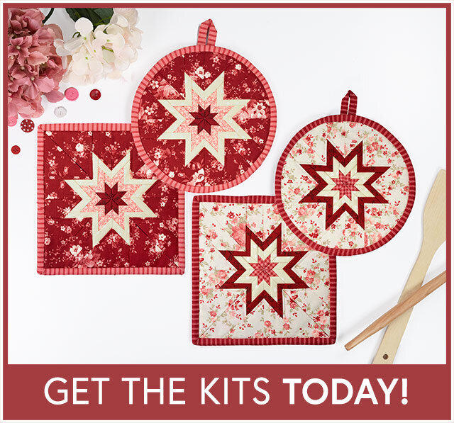 Folded Star Hot Pad Kits - Petals and Polka Dots - Round OR Square