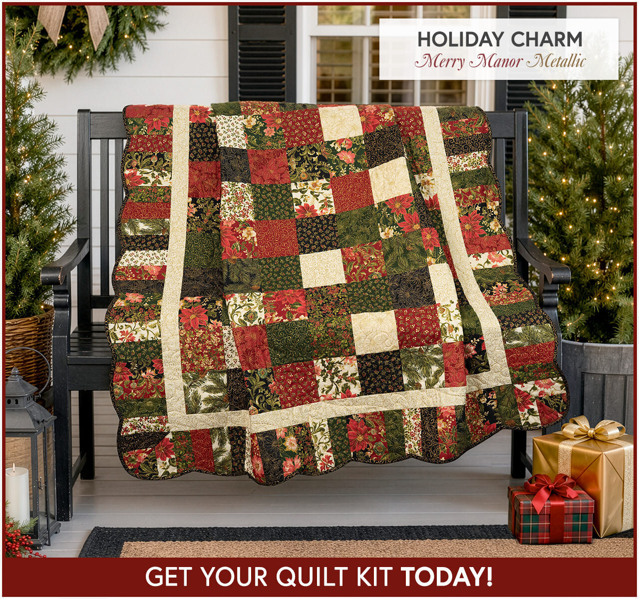 Holiday Charm Quilt Kit - Merry Manor Metallic 2025