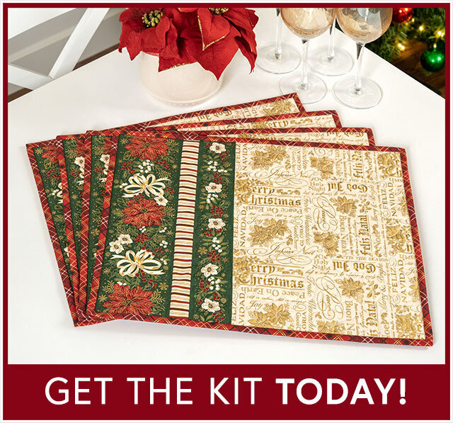 Poinsettias at Christmas Placemats Kit - Makes 4