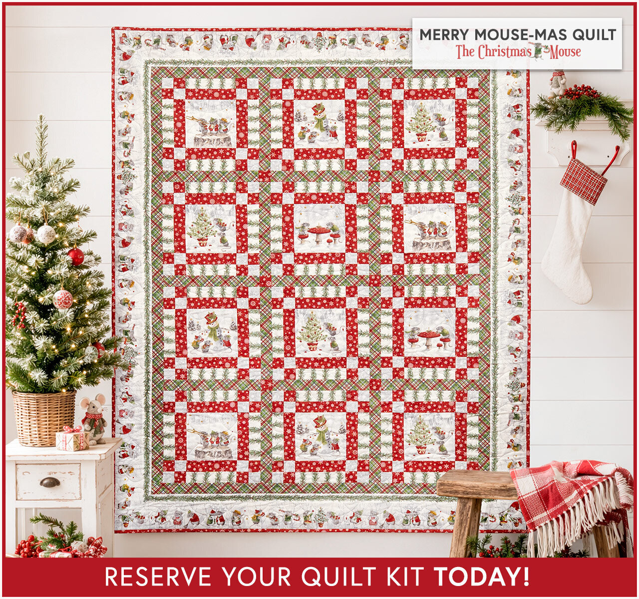 Merry Mouse-mas Quilt Kit - RESERVE