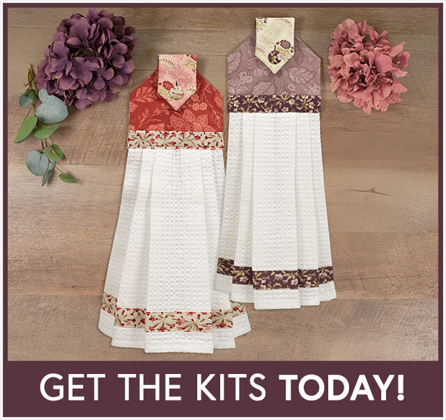 Hanging Towel Precut Kit - Forest Glen - Red and Plum