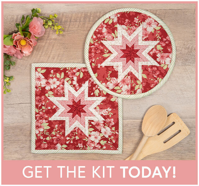 Folded Star Hot Pad Kit - Elizabeth - Round OR Square - Red