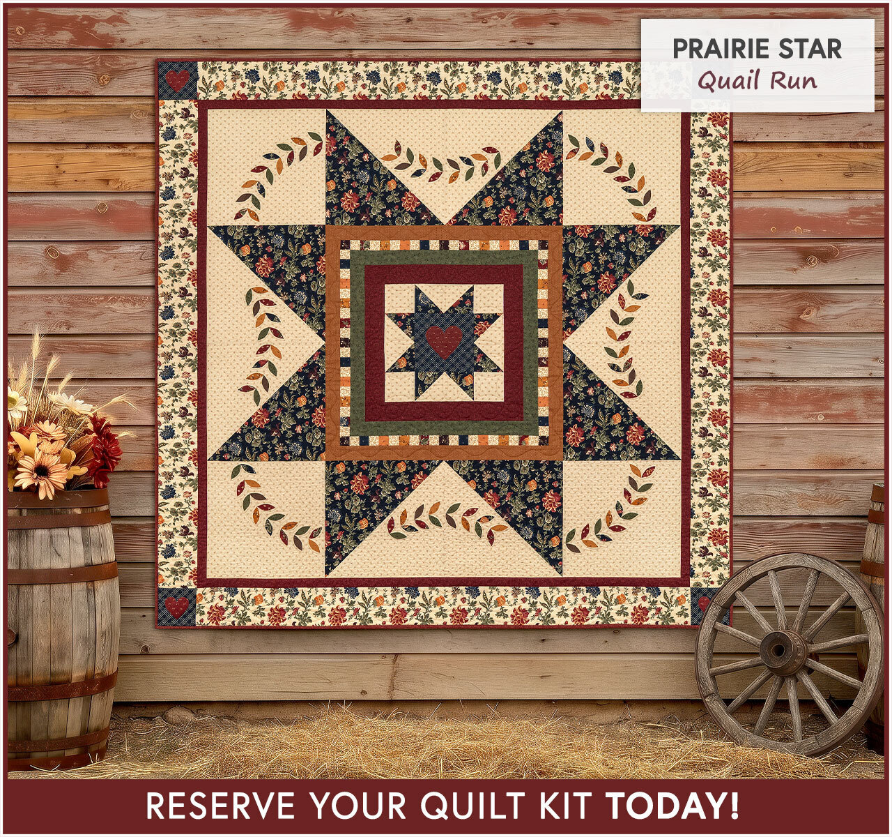 Prairie Star Quilt Kit - Quail Run - RESERVE