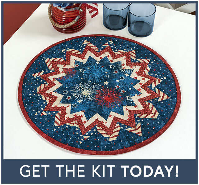 Folded Star Hot Pad Kit - American Gatherings III - Round OR Square - Blue