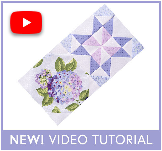 How to Make the Patchwork Block featured in the Hydrangeas in the Garden Table Runner and Quilt
