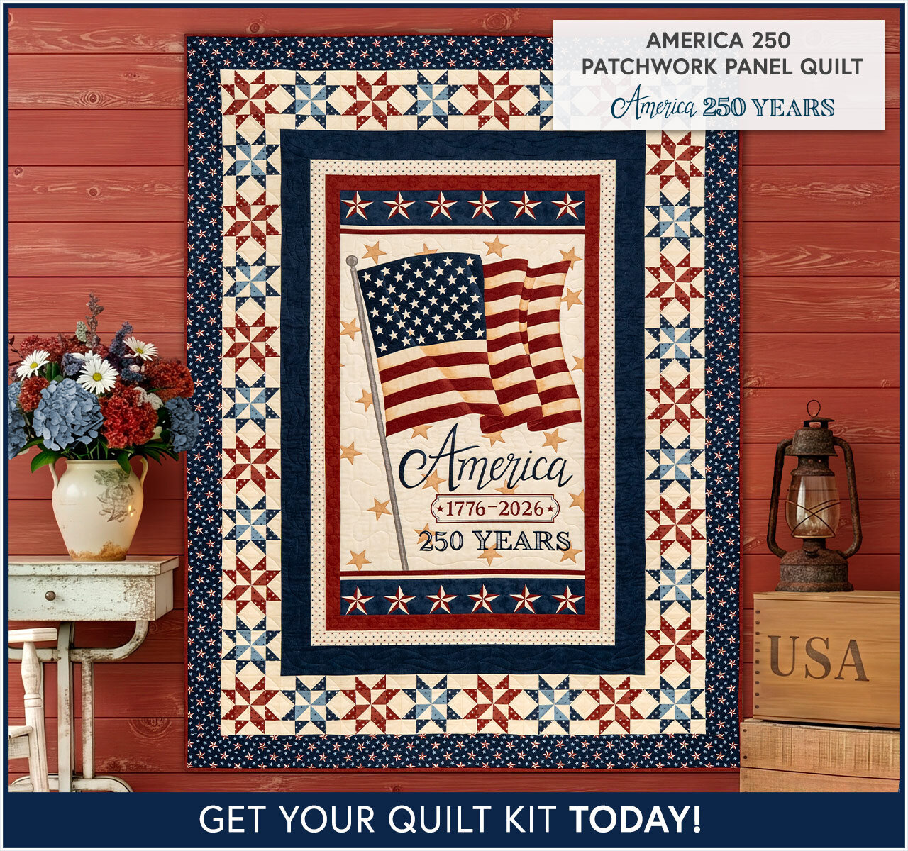 America 250 Patchwork Panel Quilt Kit