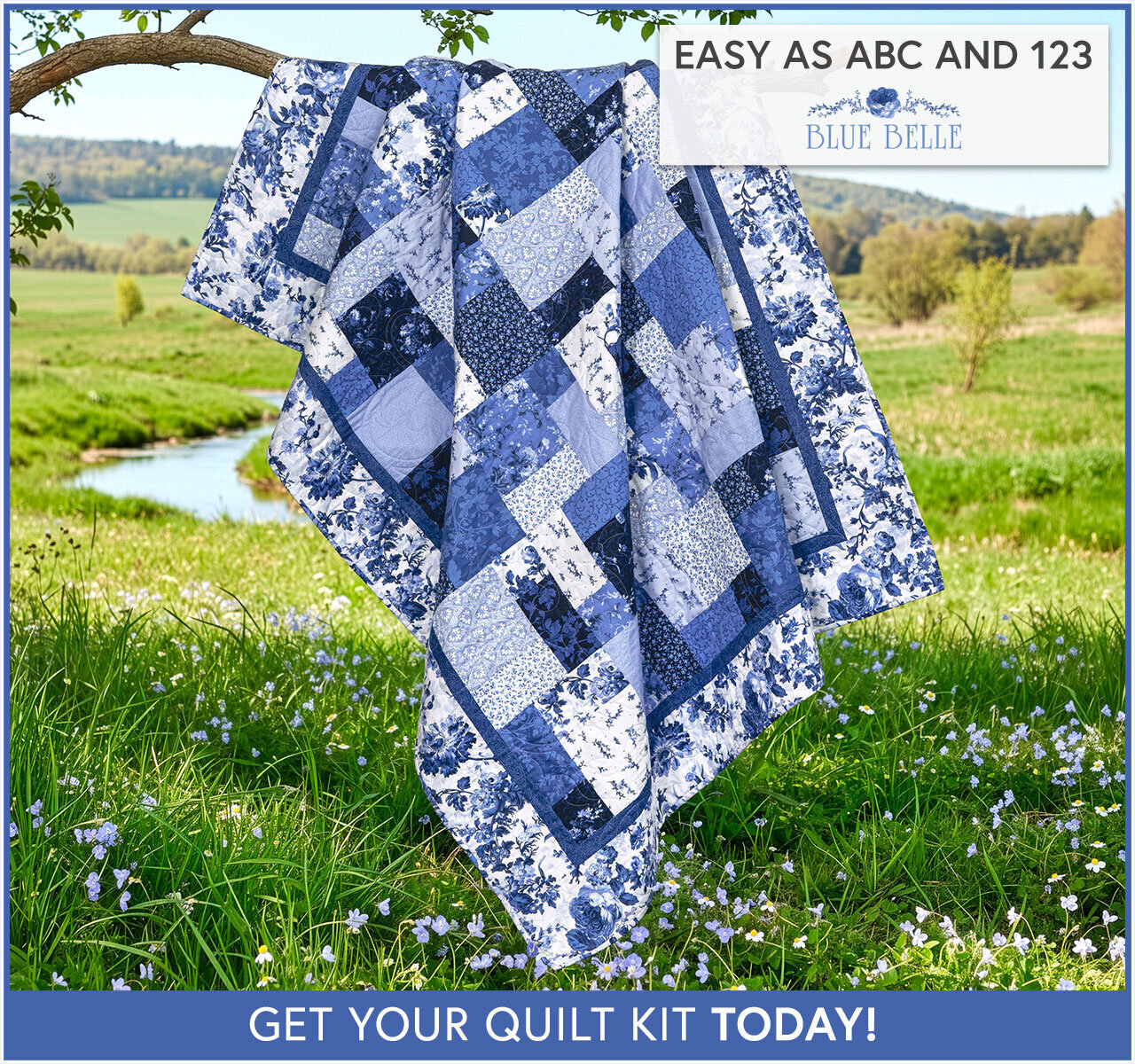 Easy as ABC and 123 Quilt Kit - Blue Belle