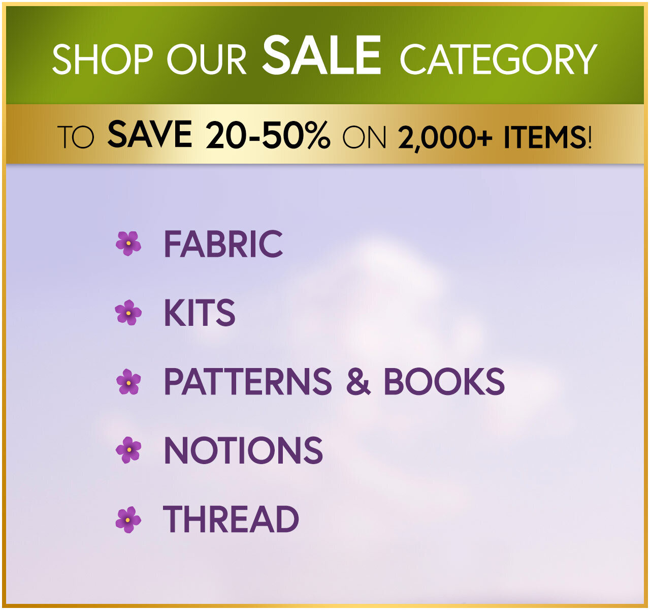 Shop our Sale category