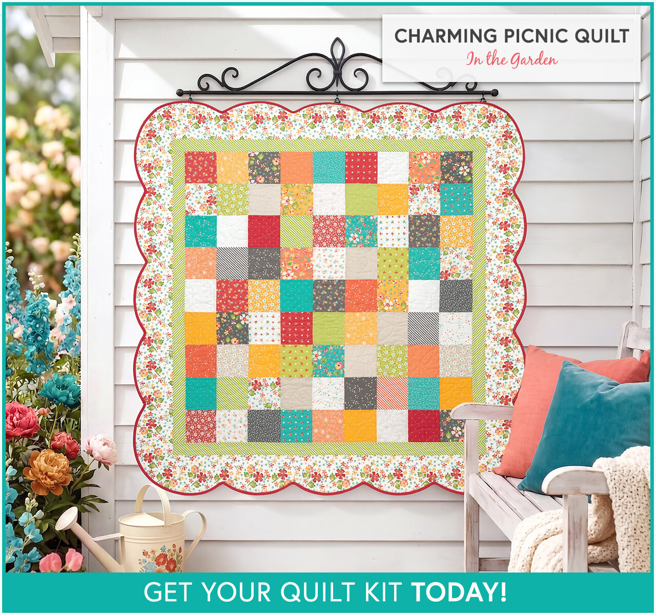 Charming Picnic Quilt Kit - In the Garden