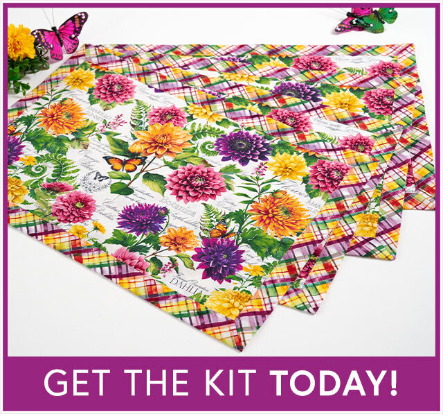 Self-Binding Placemats Kit - Dahlia Botanica