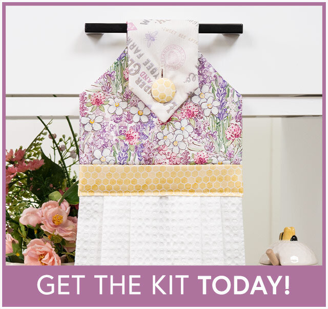 Hanging Towel Precut Kit - Sweet Honey Bee - Lavender