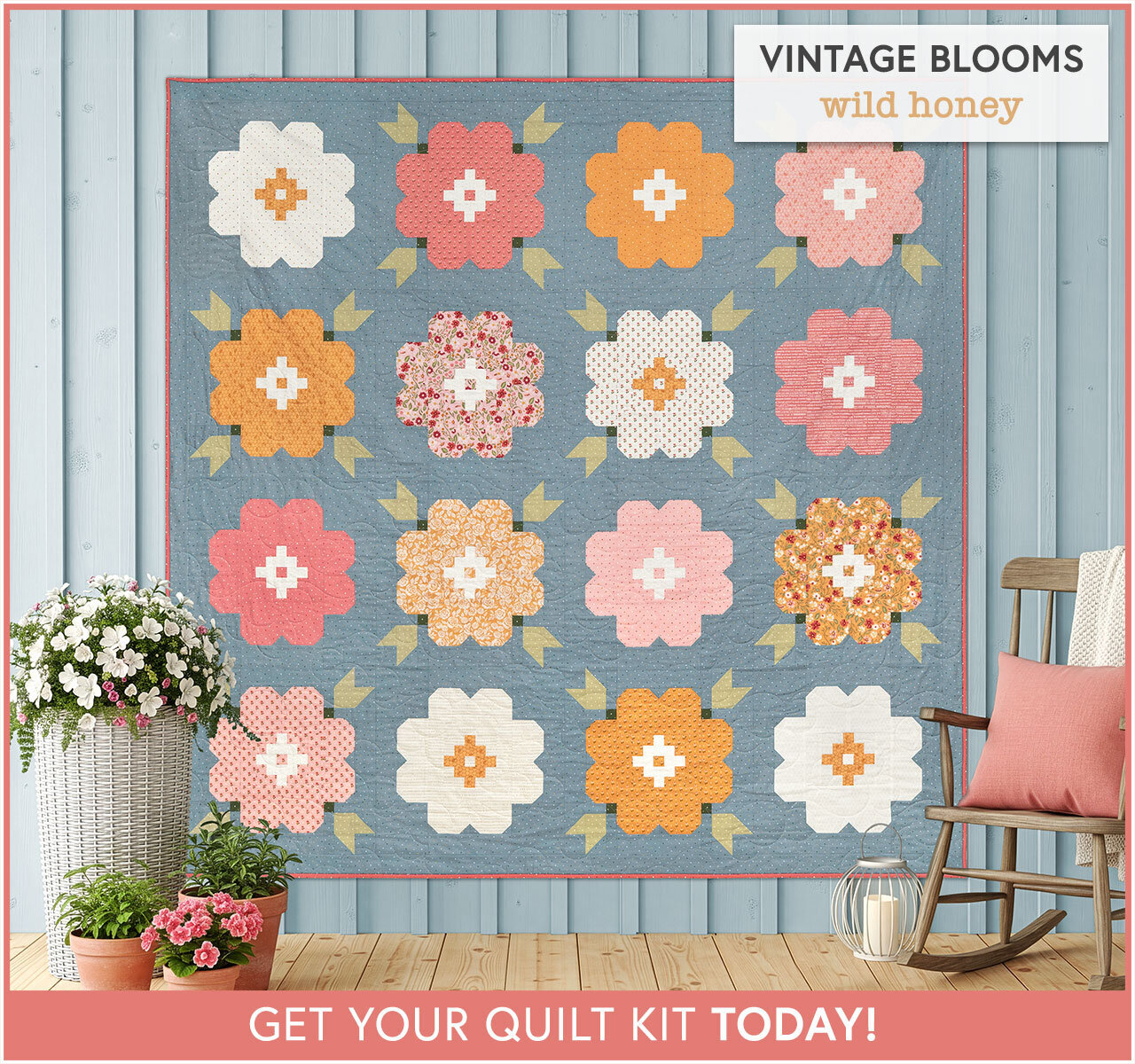 Vintage Blooms Quilt Kit