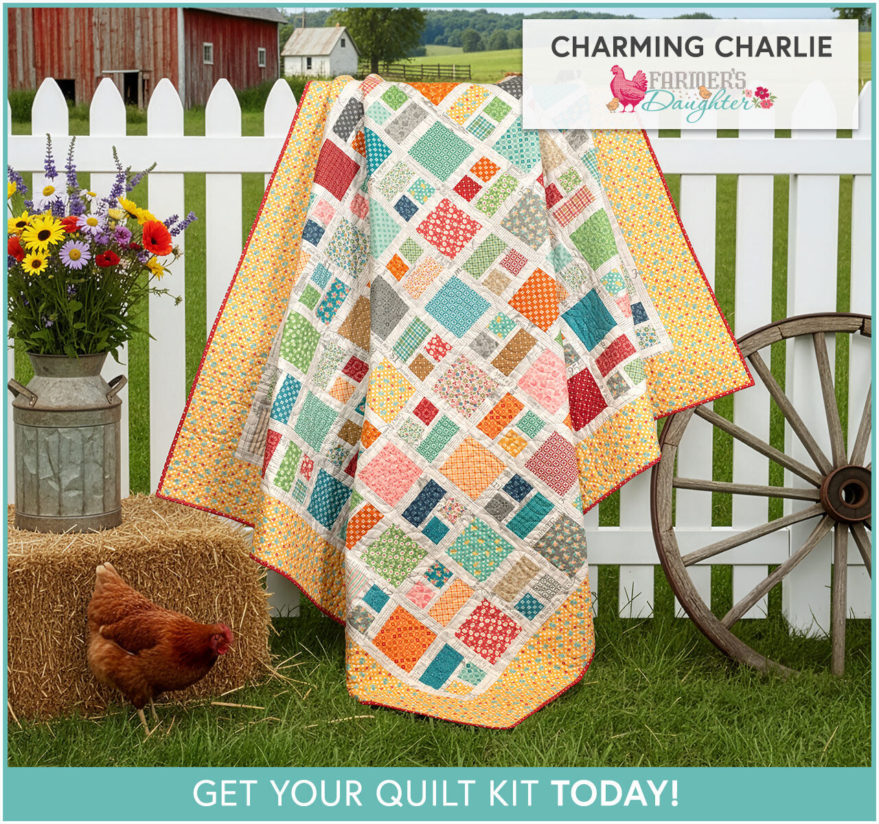 Charming Charlie Quilt Kit - Farmer's Daughter