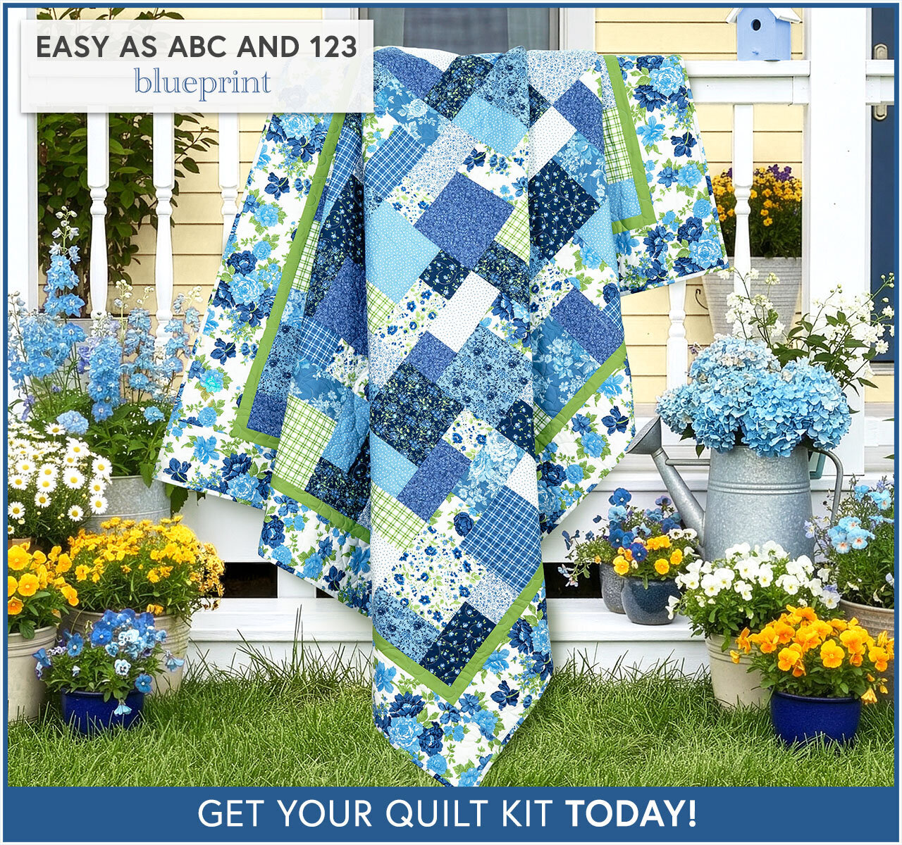 Easy as ABC and 123 Quilt Kit - Blueprint