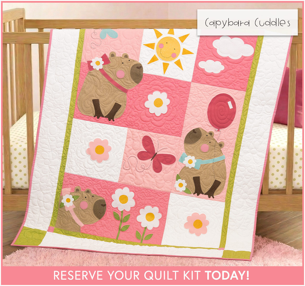 Capybara Cuddles Quilt Kit - RESERVE