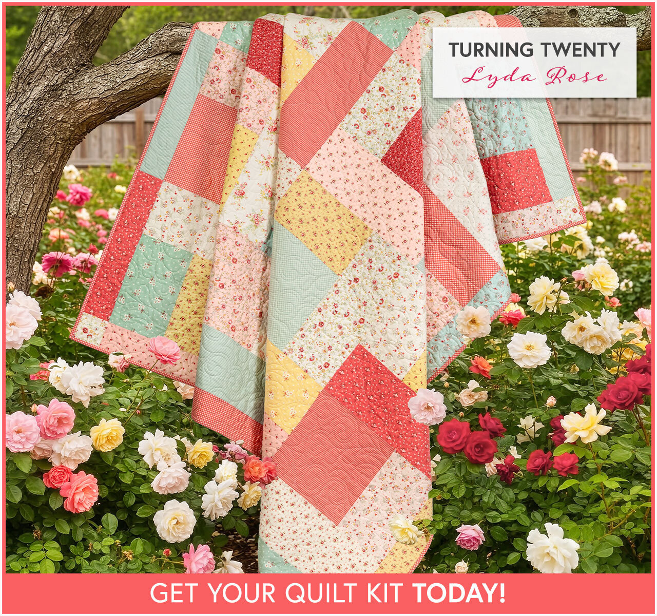 Turning Twenty Quilt Kit - Lyda Rose