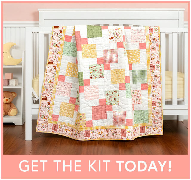 Disappearing 9-Patch Crib Quilt Kit - Baby Girl