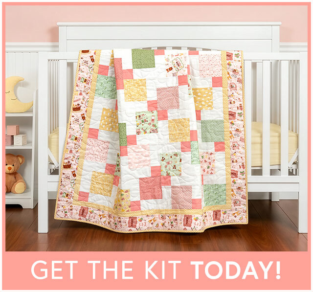 Disappearing 9-Patch Crib Quilt Kit - Baby Girl