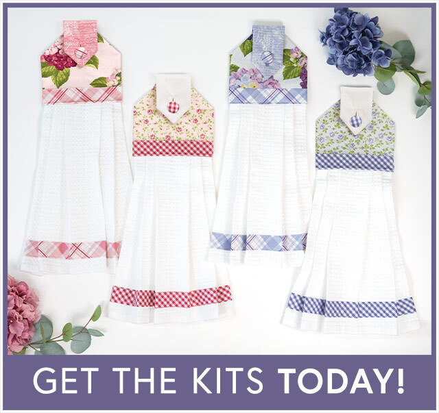 Hanging Towel Precut Kits - Hydrangeas in the Garden
