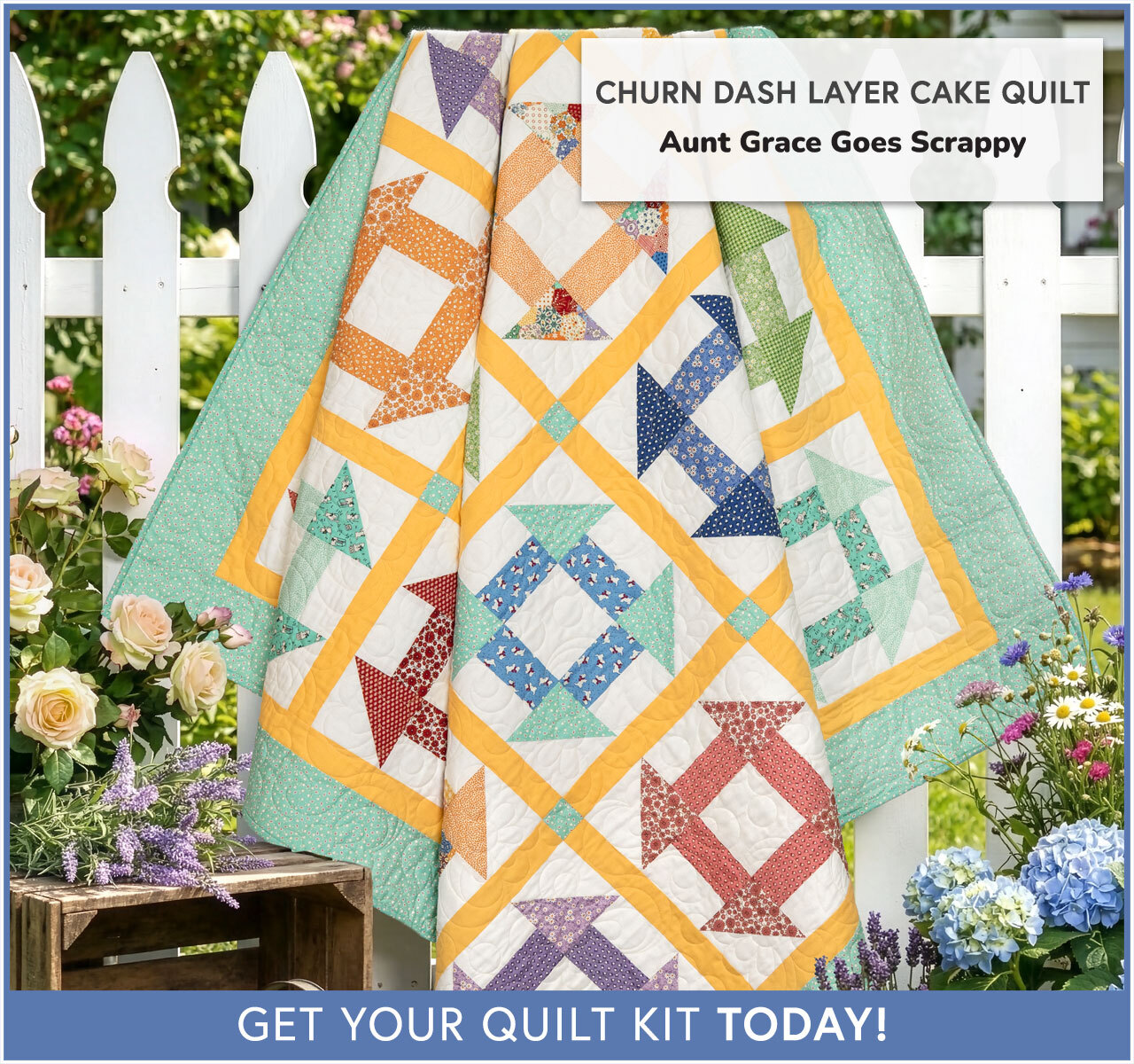 Churn Dash Layer Cake Quilt Kit