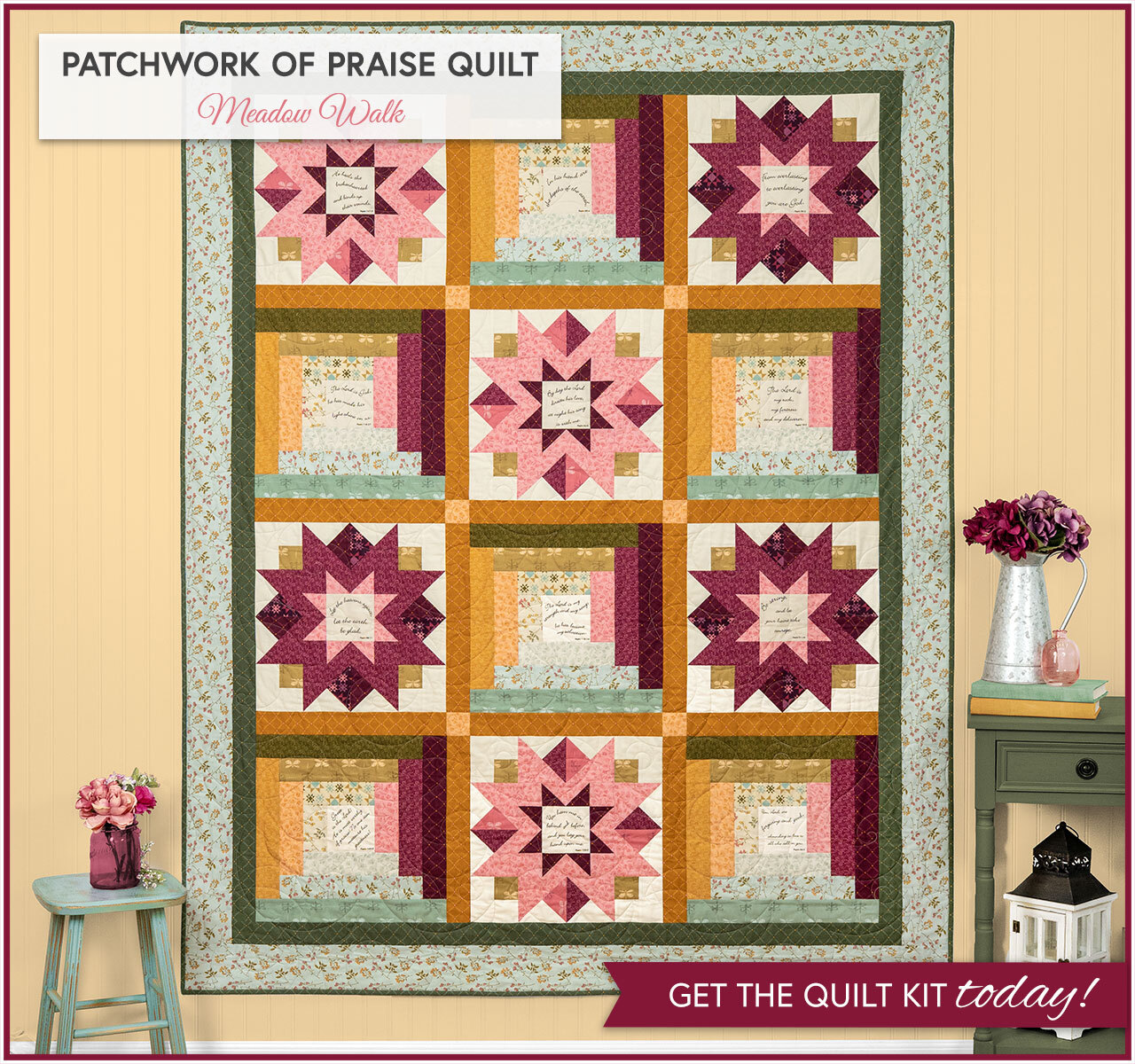 Patchwork of Praise Quilt Kit - Meadow Walk