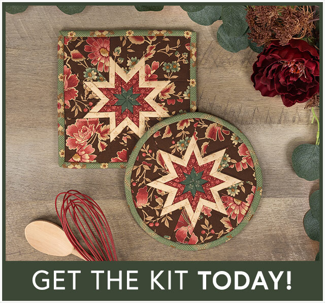 Folded Star Hot Pad Kit - Always and Forever - Round OR Square - Brown