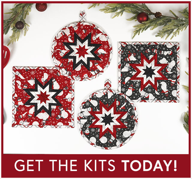 Folded Star Hot Pad Kit - Blizzard Fun - Round OR Square - Black and Red