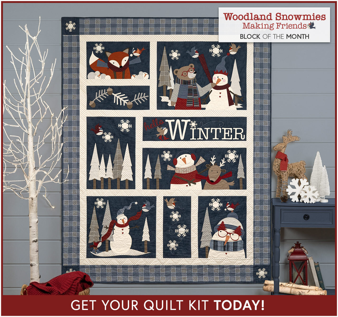 Woodland Snowmies - Making Friends BOM - Laser Cut