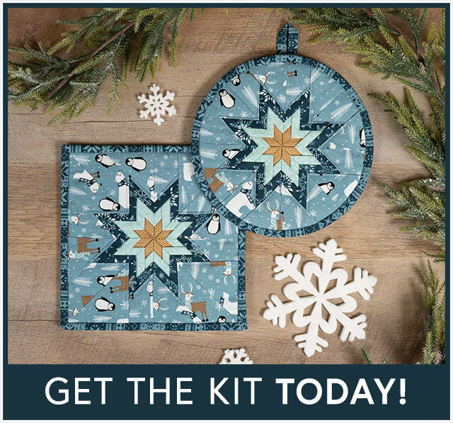 Folded Star Hot Pad Kit - Winter Magic - Round OR Square - Medium Blue