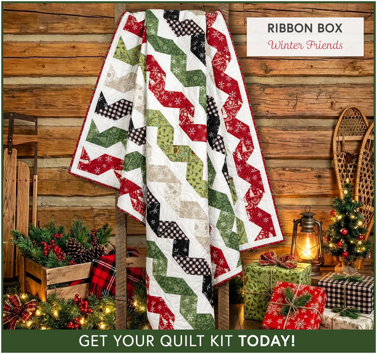 Ribbon Box Quilt Kit - Winter Friends