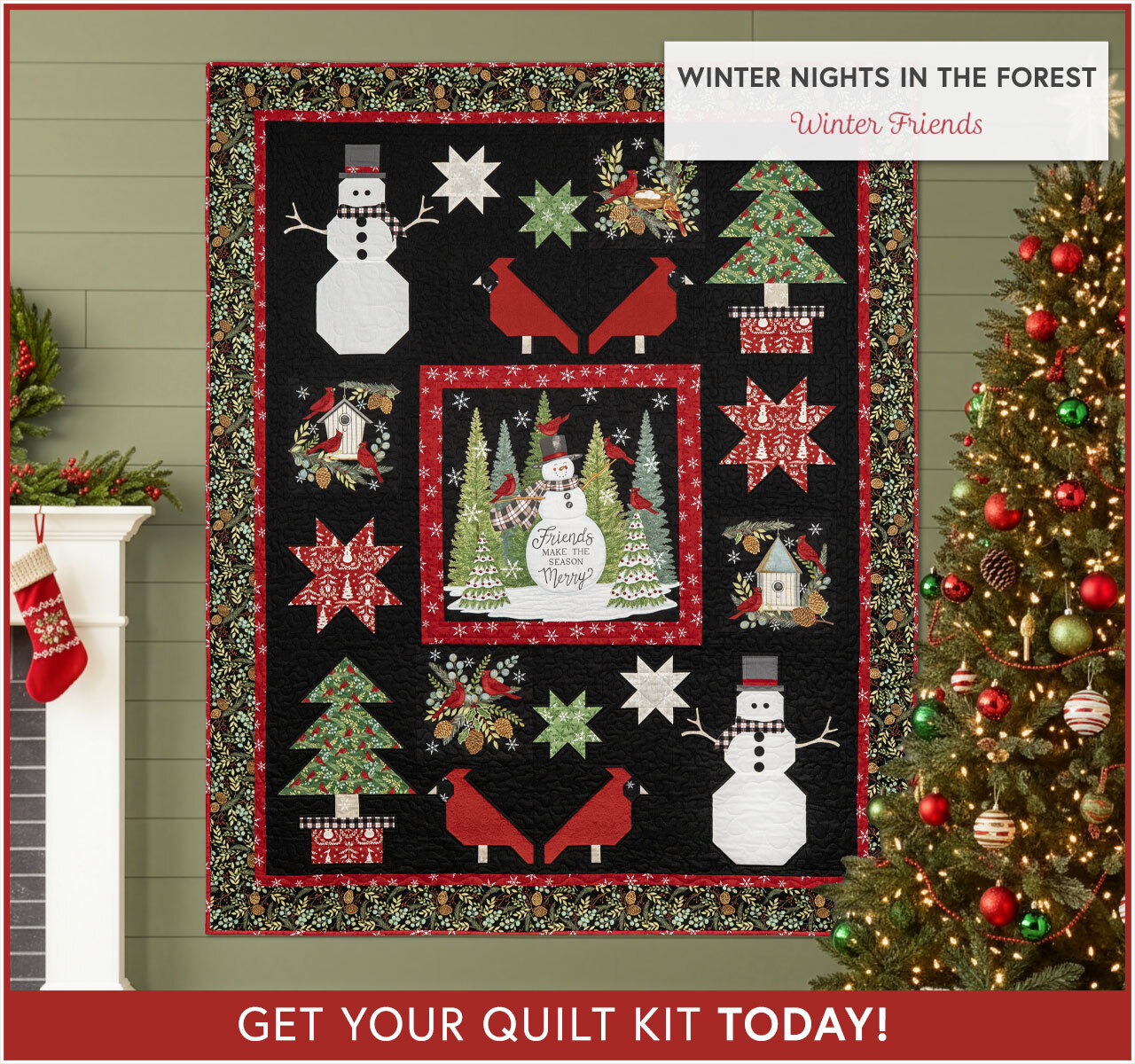Winter Nights in the Forest Quilt Kit