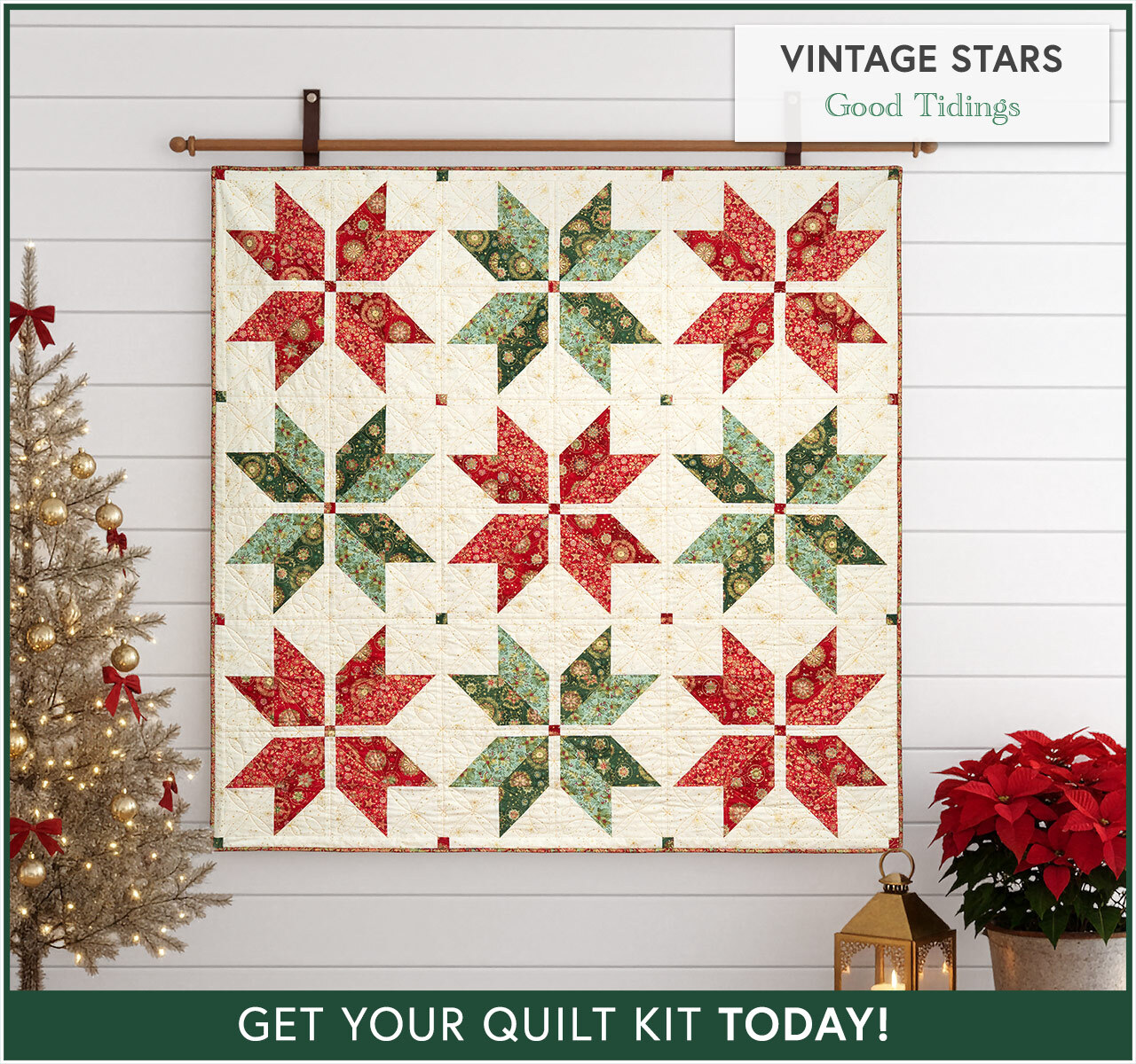 Vintage Stars Quilt Kit - Good Tidings