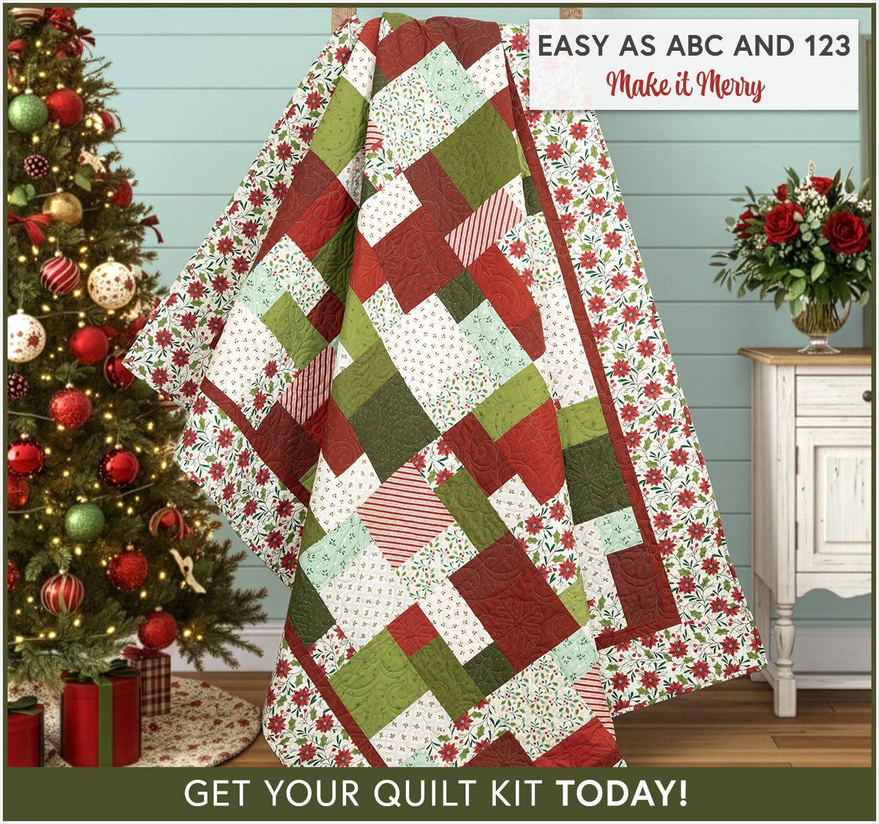 Easy as ABC and 123 Quilt Kit - Make it Merry