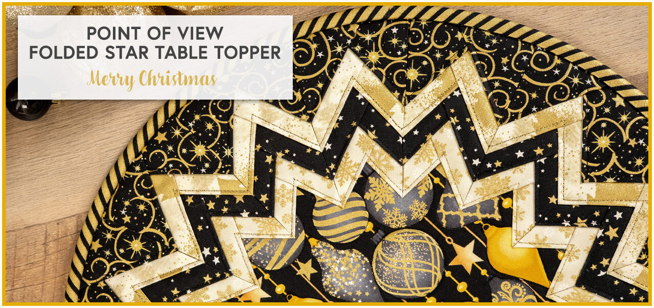 Point of View Folded Star Table Topper - Merry Christmas