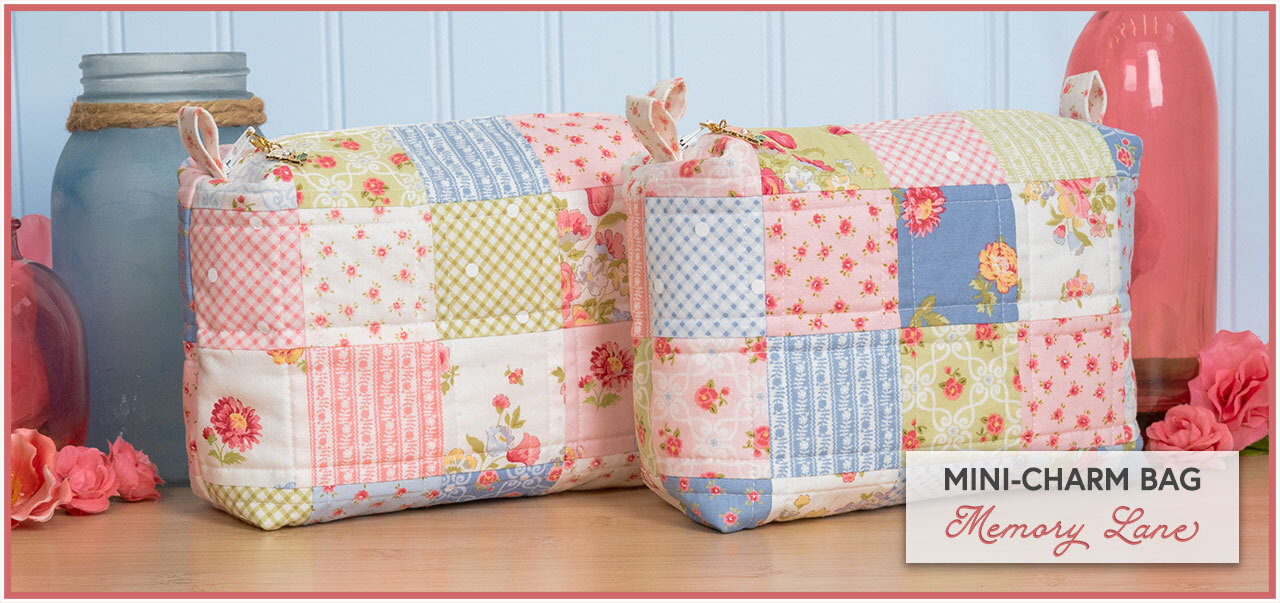 Mini-Charm Bag Kit - Memory Lane - Makes 2