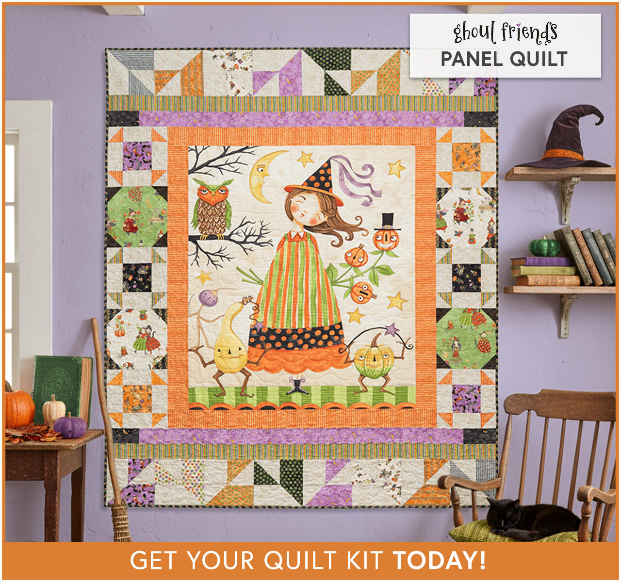 Ghoul Friends Panel Quilt Kit
