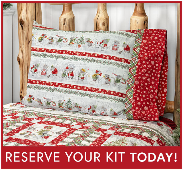 Magic Pillowcase Kit - The Christmas Mouse Flannel - Standard Size - RESERVE