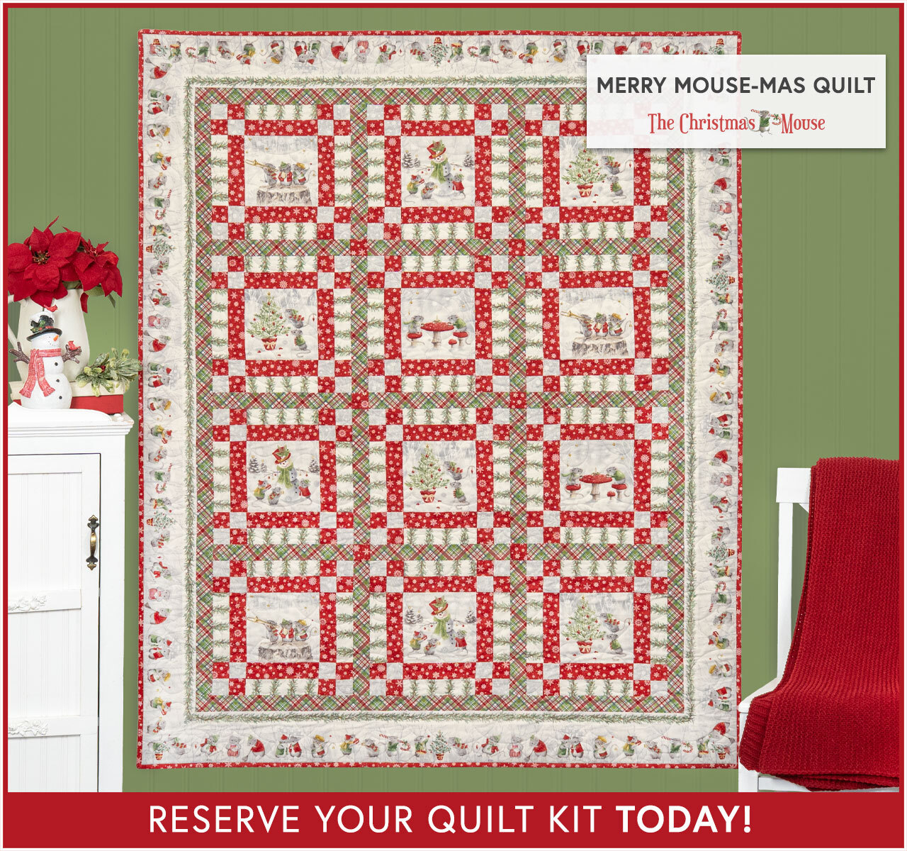 Merry Mouse-mas Quilt - RESERVE